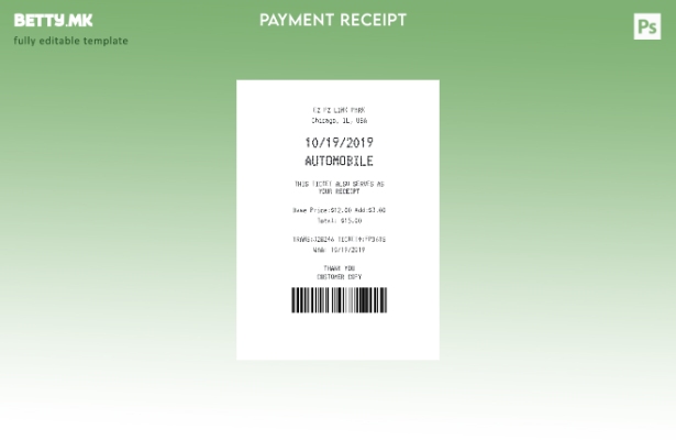 Модерен стил Шаблон за сметкопотврда за Стандард паркинг